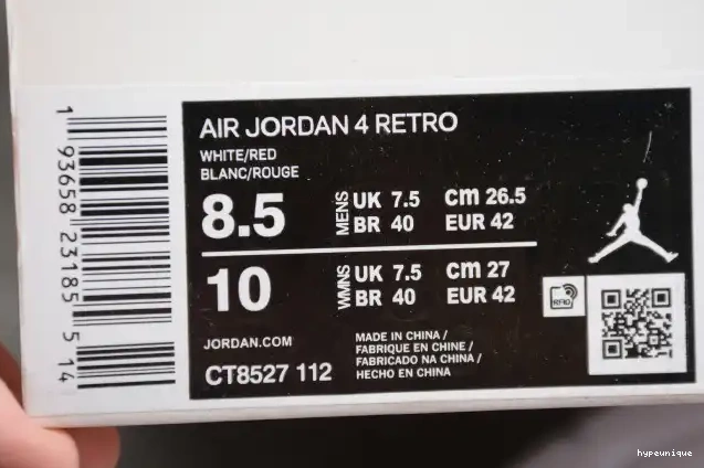 HYPE Jordan Air Metallic Red 4 CT8527-112 0606